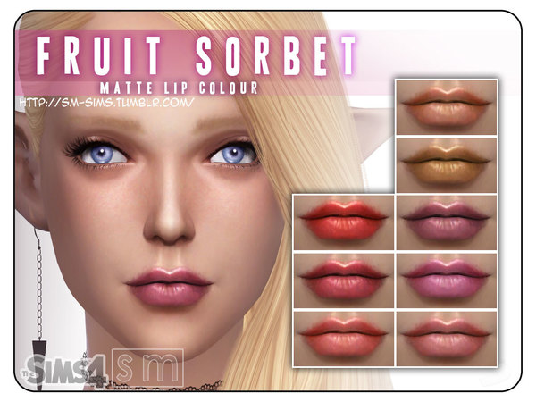  The Sims Resource: Fruit Sorbet    True Matte Lip Colour by  Screaming Mustard