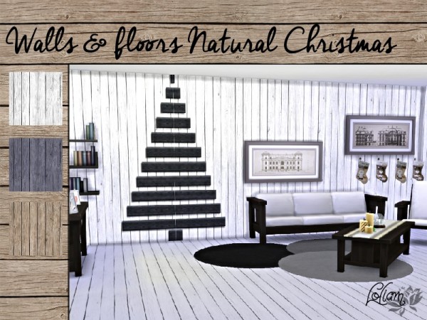  The Sims Resource: Walls & Floors Natural Christmas by LoliamSims
