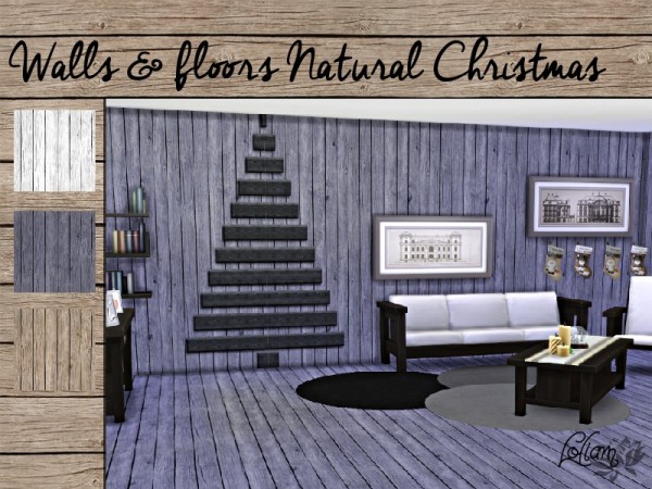  The Sims Resource: Walls & Floors Natural Christmas by LoliamSims