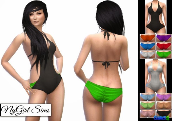  NY Girl Sims: Dual Color Halter Monokini