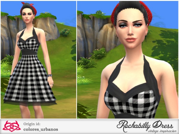  The Sims Resource: Rockabilly Dress v2 by Colores  Urbanos