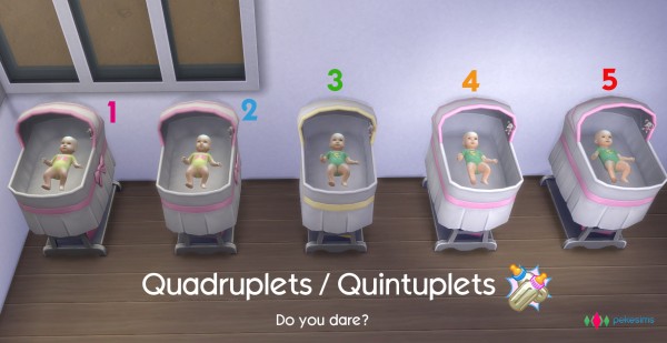  Mod The Sims: Quadruplets / Quintuplets by pekesims