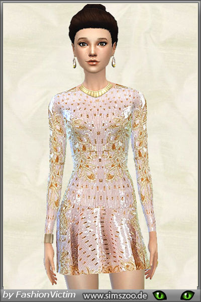  Blackys Sims 4 Zoo: Pale Pink Silk dress by Fashion Victim