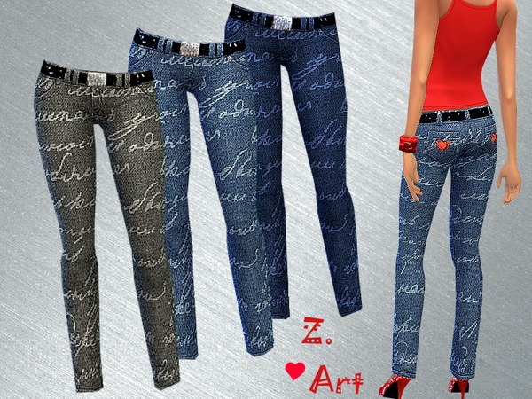  The Sims Resource: Jeans Loveletter by Zuckerschnute20