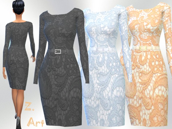  The Sims Resource: Contrasts dress by Zuckerschnute20