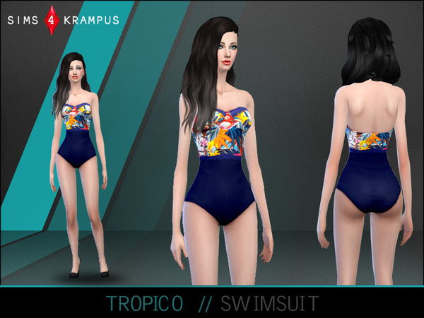  The Sims Resource: Tropico Swimsuit for Womenby SIms 4 Krampus