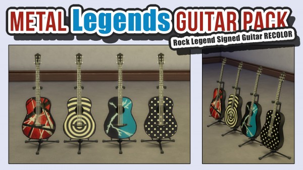  Mod The Sims: Metal Legends Guitar Pack by ironleo78
