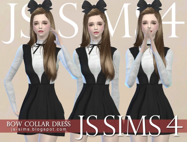 JS Sims 4: Bow Collar Dress • Sims 4 Downloads
