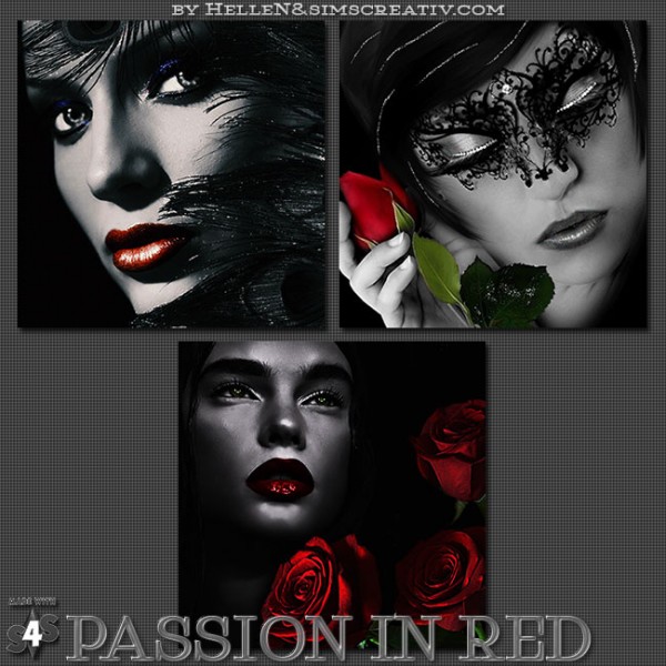  Sims Creativ: Painting Passion in red by HelleN