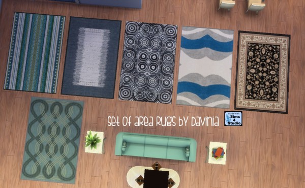  Mod The Sims: Set of Six Area Rugs by Davinia