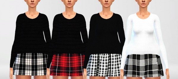  Pure Sims: Skirt and sweater outfit