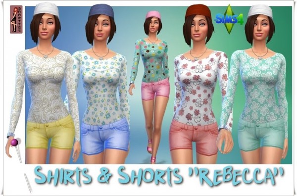  Annett`s Sims 4 Welt: Shirts & Shorts Rebecca