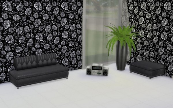  Sims Creativ: Black and white openwork walls by HelleN