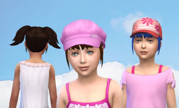  Mod The Sims: High Pigtails for girls by Kiara24