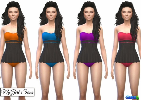  NY Girl Sims: Strapless Skirted Swimsuit