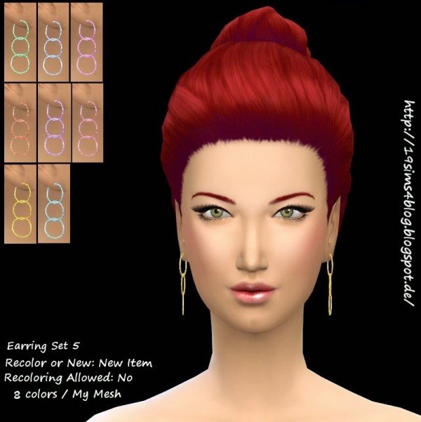  19 Sims 4 Blog: Earring Set 5