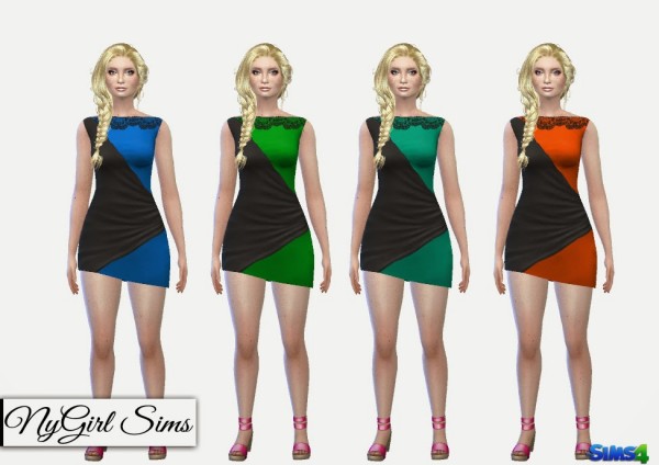  NY Girl Sims: Two Tone Splice Bodycon Dress