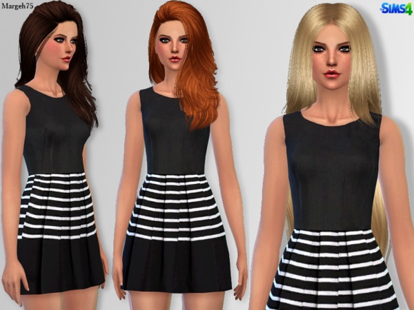  The Sims Resource: Splendid Stripes Dress by Margeh 75