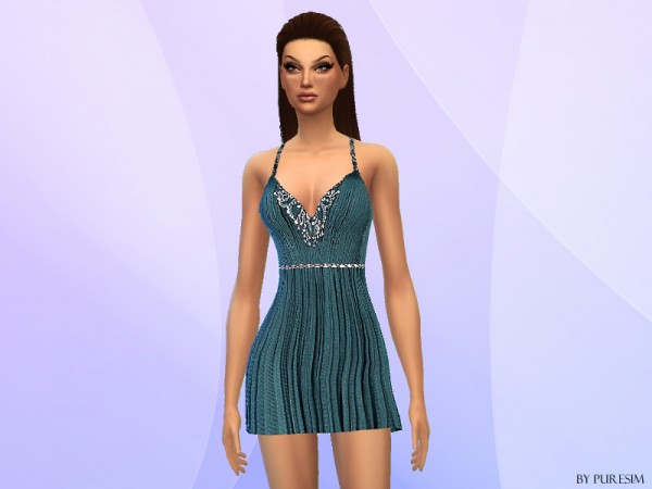  The Sims Resource: Draped Silk Dress by Puresim