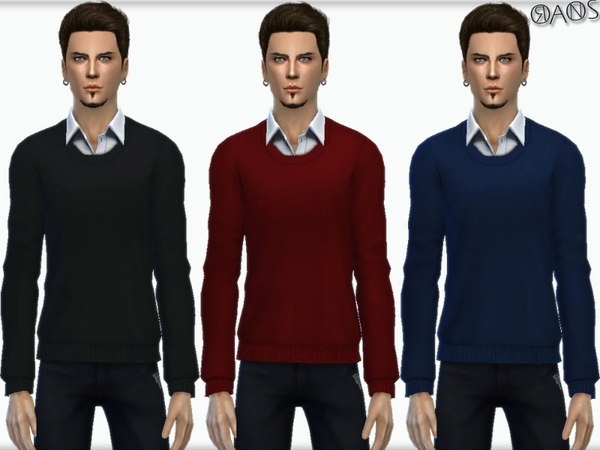  The Sims Resource: Knit Sweater With Shirt by Oranos TR