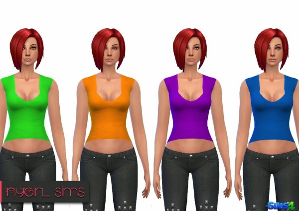  NY Girl Sims: Crop Tank and Studded Jeans