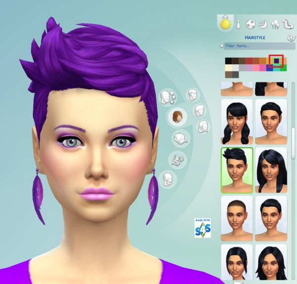 Mod The Sims: Recoloured Purple and Eyebrow Set by wendy35pearly