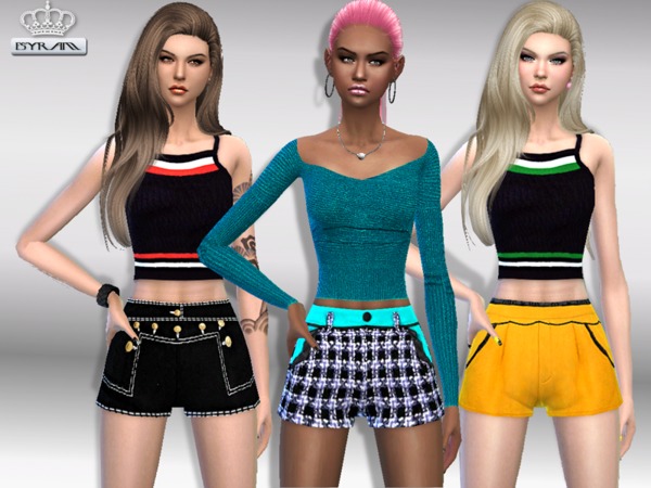  The Sims Resource: Shorts & tops sets by EsyraM