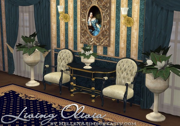  Sims Creativ: Living Olivia by HelleN
