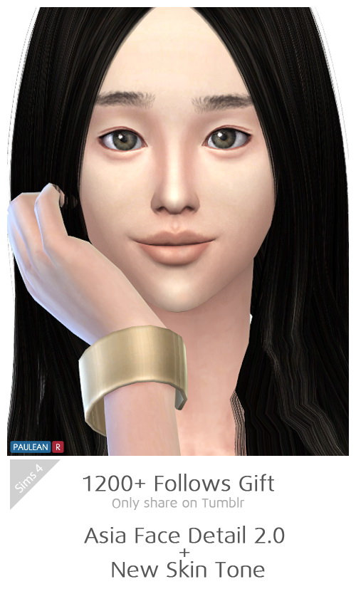  Paluean R Sims: Asia Face Detail & New Skin Tone N1