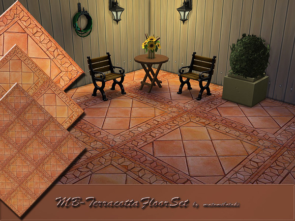  The Sims Resource: Terracotta Floor Set  by matomibotaki