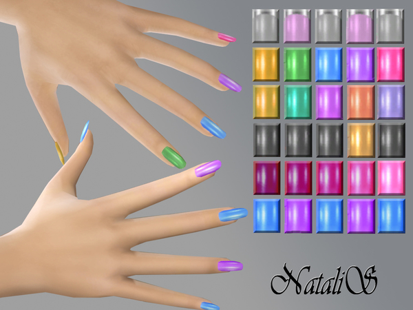  The Sims Resource: Multicolor nails by NataliS