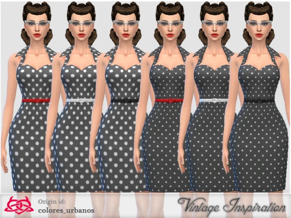 The Sims Resource Recolor Pin Up Dress Lunares 2 By
