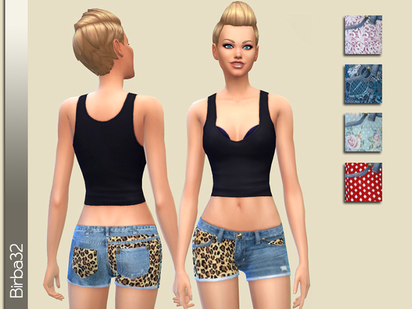  The Sims Resource: Denim pattern shorts by Birba32