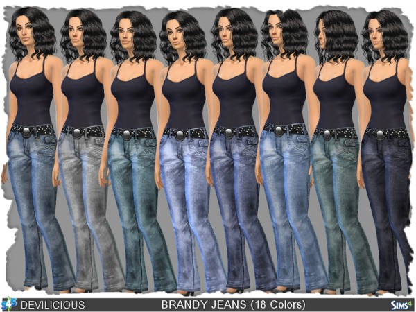  The Sims Resource: Brandy Jeans (18 Colors) by Devilicous