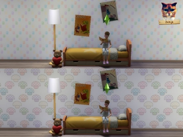  The Sims Resource: Kids Room Wallpaper Set pastel colors by Fesege