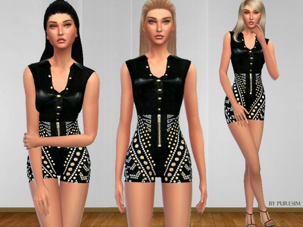  Pure Sim: A chic leather studded bodysuit