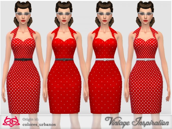  The Sims Resource: Recolor Pin Up dress lunares 2 by Colores Urbanos