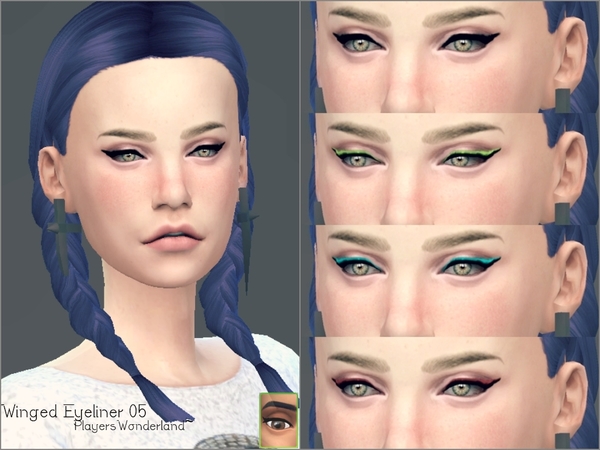  The Sims Resource: Winged Eyeliner 05 by PlayersWonderland