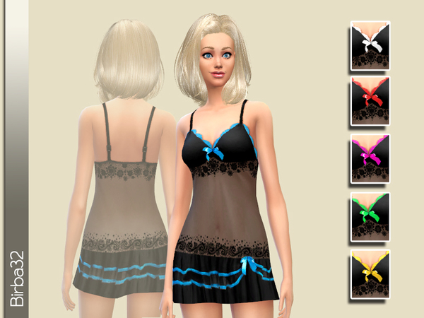  The Sims Resource: Neon chemise by Birba32