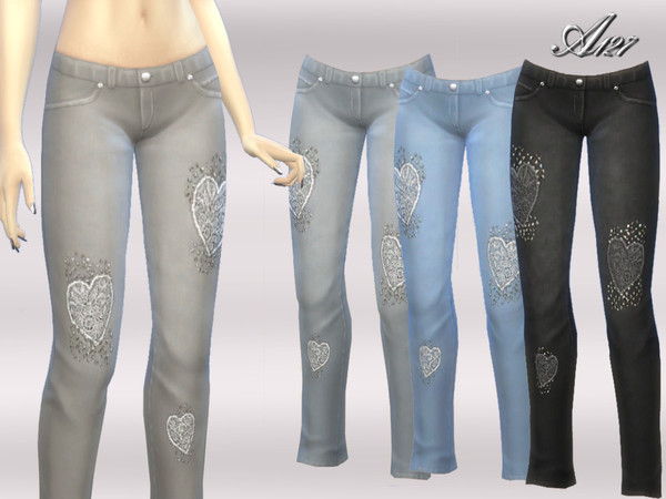  The Sims Resource: Heart jeans by Altea127