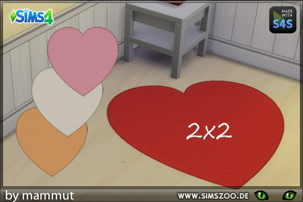  Blackys Sims 4 Zoo: Heart rugs 2x2 by Mammut