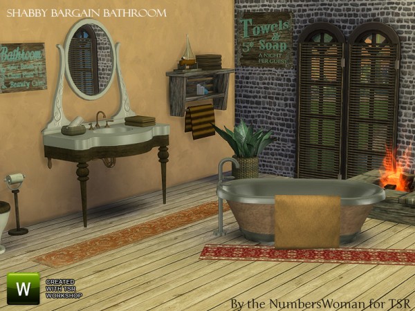  The Sims Resource: Shabby Bargain Shabby Chic Bathroom by TheNumbersWoman