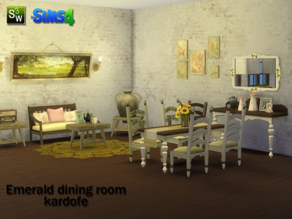  The Sims Resource: Emerald dining room by Kardofe