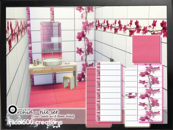  The Sims Resource: Orchid Tile Set by nicol600