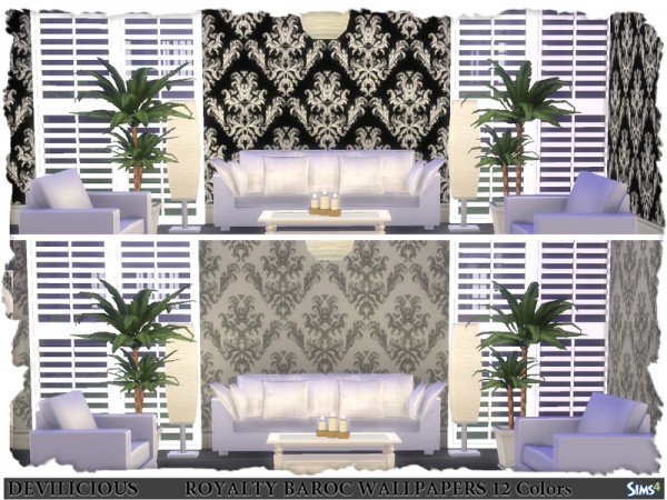  The Sims Resource: Royalty Baroc Wallpaper 12 Designs by Devilicious