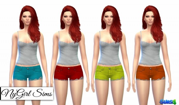  NY Girl Sims: Studded Pocket Fray Shorts