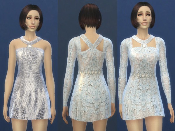  The Sims Resource: White Mini Dress by TatyanaName