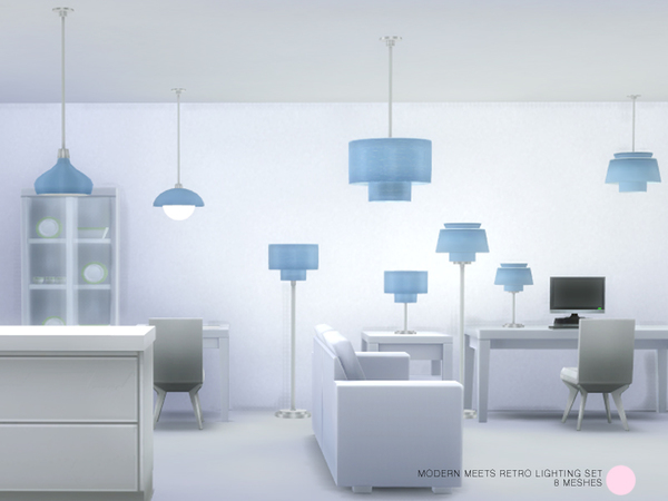  The Sims Resource: Modern Meets Retro Lighting Set by DOT