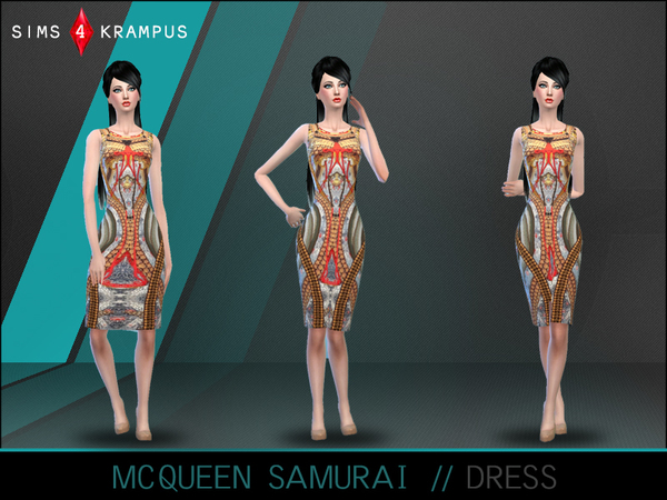  The Sims Resource: McQueen Samurai Dress by SIms4Krampus