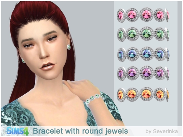  The Sims Resource: Bracelet with round jewels by Severinka